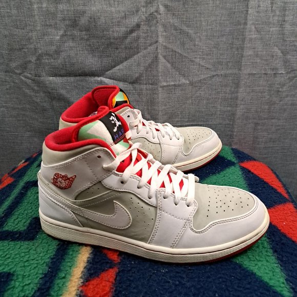 %Nike Air Jordan 1 Retro Mid OG Hare Size 10.5 Bugs Bunny White Red Grey AJ11 main image 12